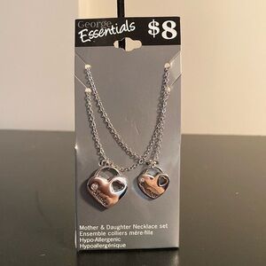 George Essentials Silver Heart Necklace Set